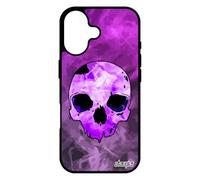 utaupia Coque Tete de Mort pour iPhone 17 Silicone Case Metal Fantastique os Emo Etui Motif Crane Enfer Violet feu Squelette Halloween