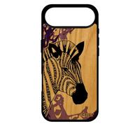 utaupia Coque Zebre pour iPhone 17 Air en Bois Silicone personnalisé Animal Bumper Telephone Peinture Ethnique azteque Violet Rayure