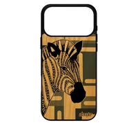 utaupia Coque Zebre pour iPhone 17 Pro Max Bois Silicone Smartphone Noir et Blanc geometrique Cheval Animal Tribal Dessin Case Etui cubique