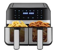 Utaxuper Friteuse à air chaud, 9 l, avec 8 fonctions de cuisson, 2 tiroirs, fenêtre de visualisation, écran tactile, fonction minuterie intelligente, Air Fryer Max 200 °C, sans huile, cuisson EU