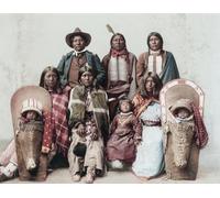 Ute Chief Sevara et sa famille. L'état de l'Utah est nommé d'après le peuple Ute. Après une photo-chromolithographie du photographe Charles Nast publiée vers 1899 par Detroit Photographic Co. Poster