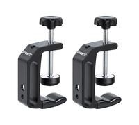 UTEBIT 60mm C Très Résistantes, 2 Pinces Alliage d'Aluminium Réglable Pince C avec Trous 1/4" et 3/8", Noires Mini Pince Serre Joint Dormant pour Fixation du Bois, Fabrication et Bricolage