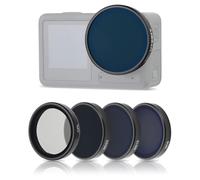 UTEBIT Kit de Filtres Compatible avec DJI Osmo Action 5 Pro/4/3, Lot de 4 ND8 ND16 ND32 CPL Filtres Polarisants à Densité Neutre Accessoire Caméra Action, Verre Optique HD Multicouche