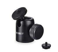 UTEBIT Mini Rotule pour Trépied 24mm, Rotation 360°, Vis 1/4", Filetage Femelle 3/8", Adaptateur Griffe Porte-Accessoires avec Vis 1/4" Charge Max 5kg pour Appareil Photo, Trépied, Flash