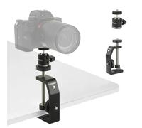 UTEBIT Pince Accroche Caméra de Vis 1/4 + Mini Rotule Pivotante à 360° Support Orientable Caméra en Alliage d'Aluminium Charge Maximale de 3 kg pour Appareil Photo Flash Écran Moniteur Bureau