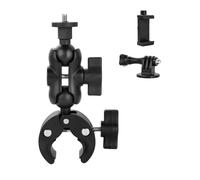 UTEBIT Support Caméra Moto 1/4" en Aluminium, Support Action Cam avec Double Rotule 360°, Pince de Montage pour GoPro, pour Insta360, pour DJI Osmo, pour Smartphone