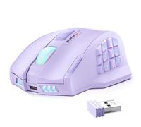 UtechSmart Venus Pro Souris de jeu MMO sans fil, capteur optique 16 000 DPI, double modes filaire/sans fil, éclairage RVB chroma 16 m, 16 boutons programmables, design ergonomique, jusqu'à 70 h,