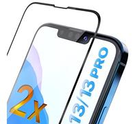 UTECTION Lot de 2 Films de Protection d'écran en Verre 3D pour iPhone 13/13 Pro 2021 (6,1'') - Pose Parfaite grâce au Cadre - sans Bulles d'air [2x] Noir