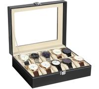 Uten 10 Grilles Boîte à Montre Boîte De Rangement,Présentoir à Montres/Boîte à Bijoux, Rangement pour Montres En Cuir Synthétique