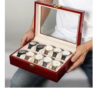 Uten 10 Grilles En Bois Montre Boîte, Écrin à Montres,Boîte De Montre Boîte De Rangement De Bijoux Boîte D'affichage