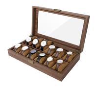 Uten 12 Grilles En Bois Montre Boîte,Boîte à Montres,Écrin à Montre,Vitrine de Montre,Boîte De Rangement Pour Montres et Bijoux