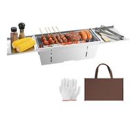 UTEN Barbecue Portable En Acier Inoxydable Pliable,Barbecue Au Charbon De Bois En Acier Inoxydable,Sac De Rangement et Gants