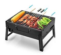 Uten Barbecue Portable Petit Barbecue à Charbon de Table Domestique Pliable avec 2 Barbecue Grille Clip Inox Acier Barbecue Extérieur/Camping/Piquenique