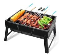 Uten Barbecue Portable Petit Barbecue à Charbon de Table Pliable avec 2 Barbecue Grille Clip,Barbecue Extérieur/Camping/Piquenique
