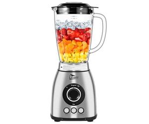 Uten Blender à Smoothie 2 L, Mixeur de Cuisine 1800 W, Glace Pilée, Smoothie, Impulsion et 18 Vitesses, Bocal en Verre, Boîtier en Acier Inoxydable, Lame à 6, Grains de Café Moulus