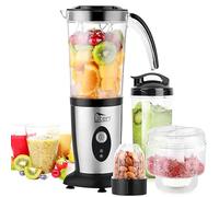 Uten Blender Smoothie 1.25L, 220W Portables Mixeur à Smoothie, 5 en 1 Mixeur Blender pour Milk-Shake, Hachoir à Viande, Jus de Fruits et Légumes