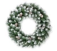 Uten Couronne de Noël, Diamètre 60CM Guirlande de Noël Artificielle, Décoration de Couronne pour Noël pour Porte D'entrée,Cheminée et Décoration Mural