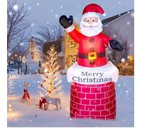 Uten - E1434-1 - Pere Noel Gonflable avec Lumieres LED pour Jardin Interieur Exterieur Decoration de Noel 210 cm