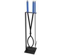 Uten Ensemble de Tisonniers, 27.17"/69cm Tisonnier et Pinces à Feu | Support Métallique, Accessoires de Cheminée Robustes, Kit d'outils pour Cheminée, pour Cheminée d'intérieur et Feux de Camp