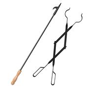 Uten Ensembles D'outils de Cheminée, Foyer Pinces à Feu de 2 Pièces | Ensemble de Compagnon de Feu, Kit D'outils de Feu Accessoires de Cheminée pour Brûleur Cheminée Poker Poêle à Bois