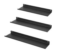 Uten Etagere Murale en Métal, Lot de 3 Étagère Murale Flottante, pour Salon, Cuisine, Salle de Bain,Chambre, Noir