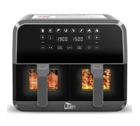 UTEN Friteuse sans Huile Double Cuve Air Fryer 8L XXL 1700W, Dual Zone, Fenêtre Visible, 8 Programmes, Écran LED Tactile, 80-200°C
