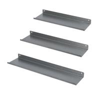 Uten Lot de 3 Étagère Murale métal, Longueur 40/35/30 cm, pour Cuisine, Salon, Salle de Bain,Chambre, Gris avec veines argentées