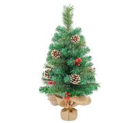 Uten Mini Sapin de Noël, Sapin de Noël Artificiel de 60 cm avec Boules Décoratives et Guirlandes Lumineuses LED, Décoration de Table de Noël pour la Maison et Les Fêtes
