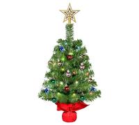 Uten Mini Sapin de Noël, Sapin de Table de 60 cm avec Pommes de Pin et Baies Rouges, Décoration pour Noël, Maison, Cuisine, Décoration de Table à Manger