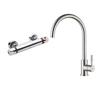 Uten - Mitigeur de douche thermostatique à fixation murale anti-brûlure, robinet d'eau chaude & GRIFEMA G4008, Robinet de Cuisine ColdStart, Mitigeur Chaud et Froid à Poignée Unique