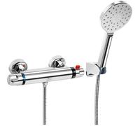 Uten Mitigeur Thermostatique Baignoire Douche, Pommeau 3 Fonctions, Anti-Brulure, Laiton Chrome