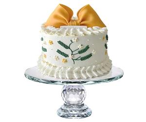 Uten Plateau Tournant à Gâteau, 10,7 in K5 Présentoir à Gâteau Cristal , Transparent Support a Gateau en Rond pour Fête d'anniversaire, Festival, Mariage, Buffet Evenement, Bord Rond Tournesol