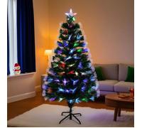 UTEN Sapin De Noël Artificiel 120 cm,avec 125 Pointes En PVC, Lumières LED Multicolores intégrées et Support En Métal