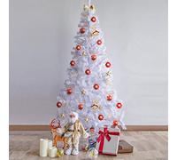 Uten Sapin de Noël Artificiel 150cm Arbre de Noël Blanc Décoration Fêtes de Noël avec Support en Métal 450 Branches