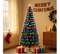 Uten Sapin De Noël Artificiel LED Lumineux 150cm,Sapin De Noël avec 170 Pointes En PVC, 3 Lumières LED Colorées,Support En Métal