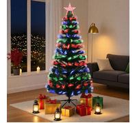 Uten Sapin De Noël Artificiel LED Lumineux 180cm,Sapin De Noël avec 220 Pointes En PVC, 3 Lumières LED Colorées,Support En Métal