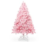 Uten Sapin de Noël Artificiel Rose, 150 cm, Flocon de Neige, avec 480 Branches et Support Pliable, pour décoration de Noël intérieure et extérieure