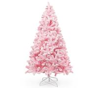 Uten Sapin de Noël Artificiel Rose, 210 cm, Flocon de Neige Artificiel, avec 1200 Branches et Support Pliable, pour décoration de Noël intérieure et extérieure