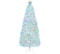 Uten Sapin de Noël LED Blanc à Fibre Optique 150 cm,170 Branches en PVC,LED 7 Couleurs,Support En Métal