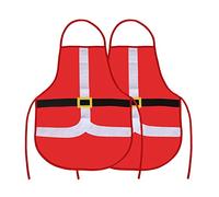 Uten Tablier de Noël, 2pcs Tablier de Cuisine de Fête de Noël, Facile à Porter et à Nettoyer, Parfait pour la Cuisson et la Cuisine en Famille au Barbecue de Noël,Femmes et Hommes