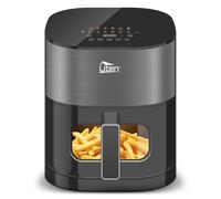 Uten TurboBlaze Air Fryer 5,5 L avec Fenêtre Visuelle, Écran Couleur, 14 Programmes, Démarrage Différé, Filtre à Huile, 2 Résistance Contrôle Indépendant, Pas Retournement Aliments, Economie Energie