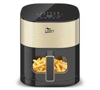 Uten TurboBlaze Air Fryer 5,5 L avec Fenêtre Visuelle, Écran Couleur, 14 Programmes, Démarrage Différé, Filtre à huile, 2 Résistance Contrôle Indépendant, Pas Retournement Aliments, Economie Energie