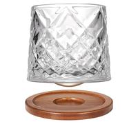 Uten Verre à Eau Rotatif 275 ml - Dessous en Bambou - Pour Whisky, Rhum, Cocktail, Café - Gobelet Anti-Stress - 1 Pièce