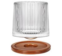 Uten Verres À Whisky Créatifs Rotatifs En Cristal,Verre À Rhum,Verre à Whisky de 275 ml avec Dessous de Verre en Bambou