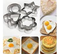 Utensilios De Cocina Herramientas De Decoración De Tarta De Acero Inoxidable Ronda/Corazón/Estrella/En Forma De Flor Fondant Tarta Molde Cookie Cutter 12 Unids/Set