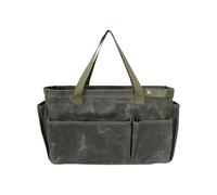 Utensils Storage Bag, Camping Tableware Bag, Green Camping Bag, Wet Wax Canvas Tote, Tool Bag Organizer, Firewood Carrying Bag, Garden Tool Bag Organizer for Camp Cooking Grilling Bbq Outdoor