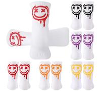 Utensilsto Lot de 5 paires de chaussettes de tennis pour enfants de 31 à 34 ans, chaussettes de sport, chaussettes amusantes, cadeaux pour garçons et filles, chaussettes pour enfants avec motif