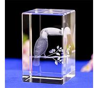 Uterstyle Ornement Toucan en Verre de Cristal, gravé au Laser en 3D, avec boîte Cadeau, 50 * 50 * 80mm
