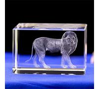 Uterstyle Statue de Lion en Cristal gravé au Laser 3D - Cube en Verre de Cristal gravé au Laser pour décoration de la Maison, Anniversaire, Cadeaux (50 x 50 x 80 mm)