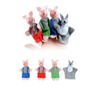 Uterui Lot de 4 marionnettes à Doigts en Peluche représentant Un Cochon et Un Rat, idéales pour Les comptines et Les Enfants